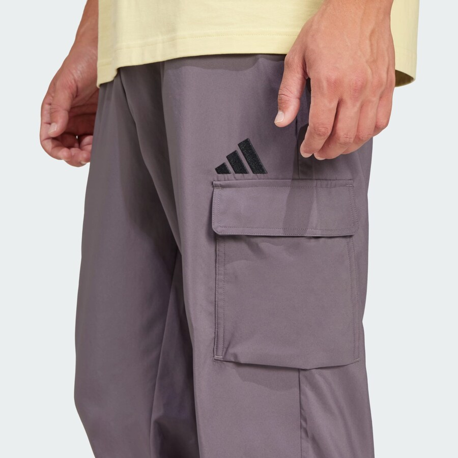 Длинные брюки ADIDAS SPORTSWEAR Tapered Workout Pants Essentials, серо-коричневый — фото 4