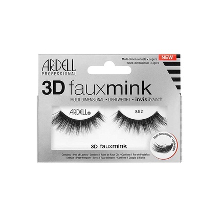 

Ресницы ARDELL Professional 3D Faux Mink 852 из синтетического веганского черного цвета - Style 852, сверхлегкие, гибкие и многоразовые