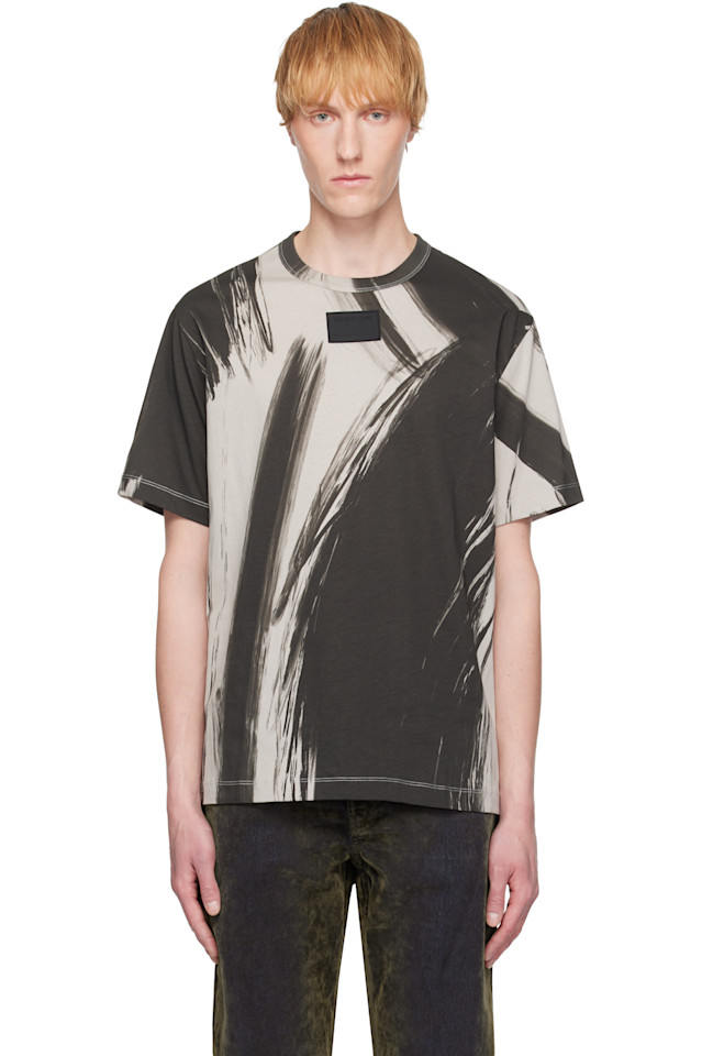 

Футболка с перьями Helmut Lang, серый