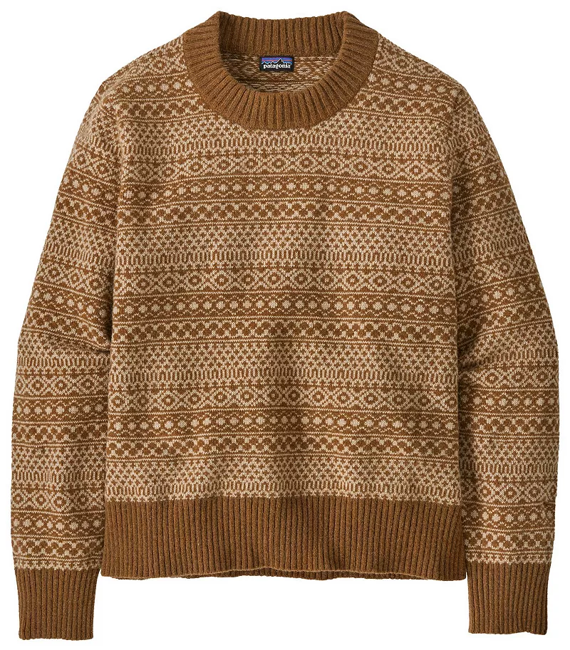 

Женский свитер Patagonia из переработанной шерсти с круглым вырезом, цвет Fireside Shelter Brown
