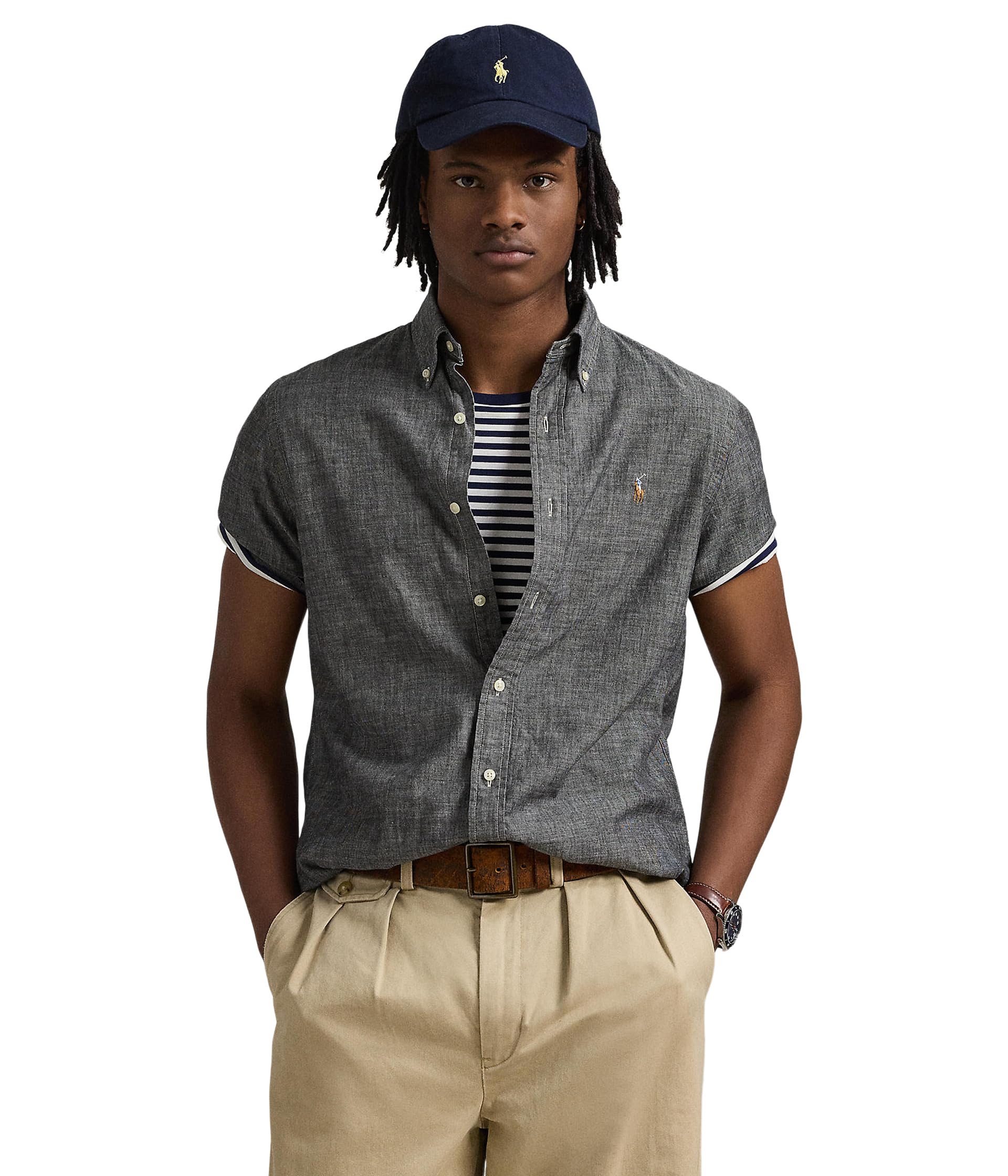 

Поло Polo Ralph Lauren Classic Fit Chambray Shirt, цвет Light Grey