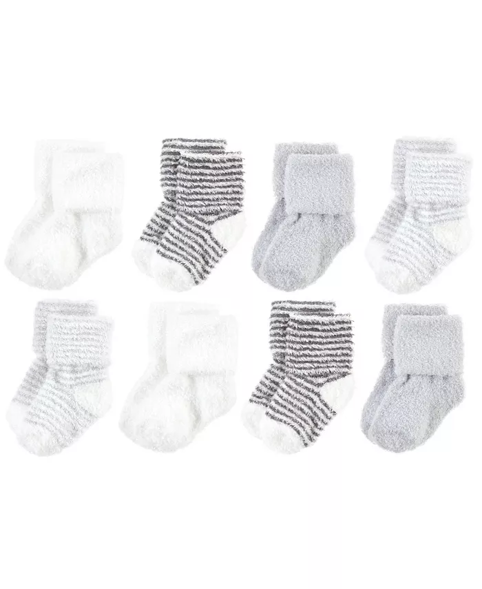 

Детские носки Hudson Cozy Chenille для новорожденных и малышей, серые в полоску, 8 пар, размер 12-24 месяца Hudson Baby, серый