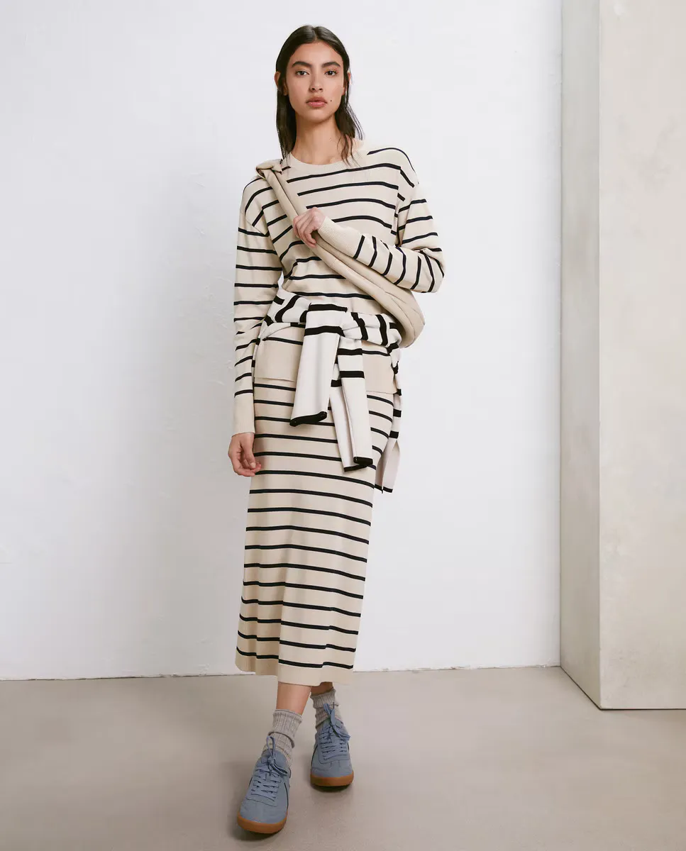 

Полосатая трикотажная юбка Easy Wear, цвет Crudo