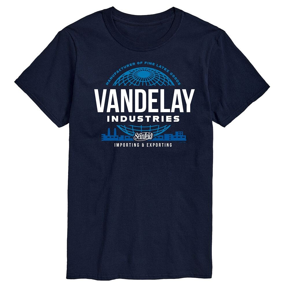 

Мужская футболка с рисунком Seinfeld Vandelay Industries Licensed Character, темно-синий