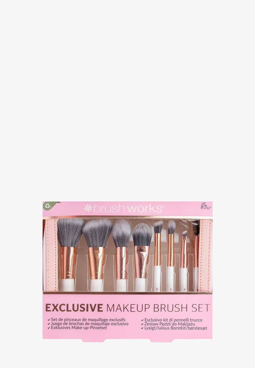 

Кисти для макияжа Brushworks Эксклюзивный Набор Кистей И Сумочки Для Макияжа Brushworks, цвет pink, white & gold