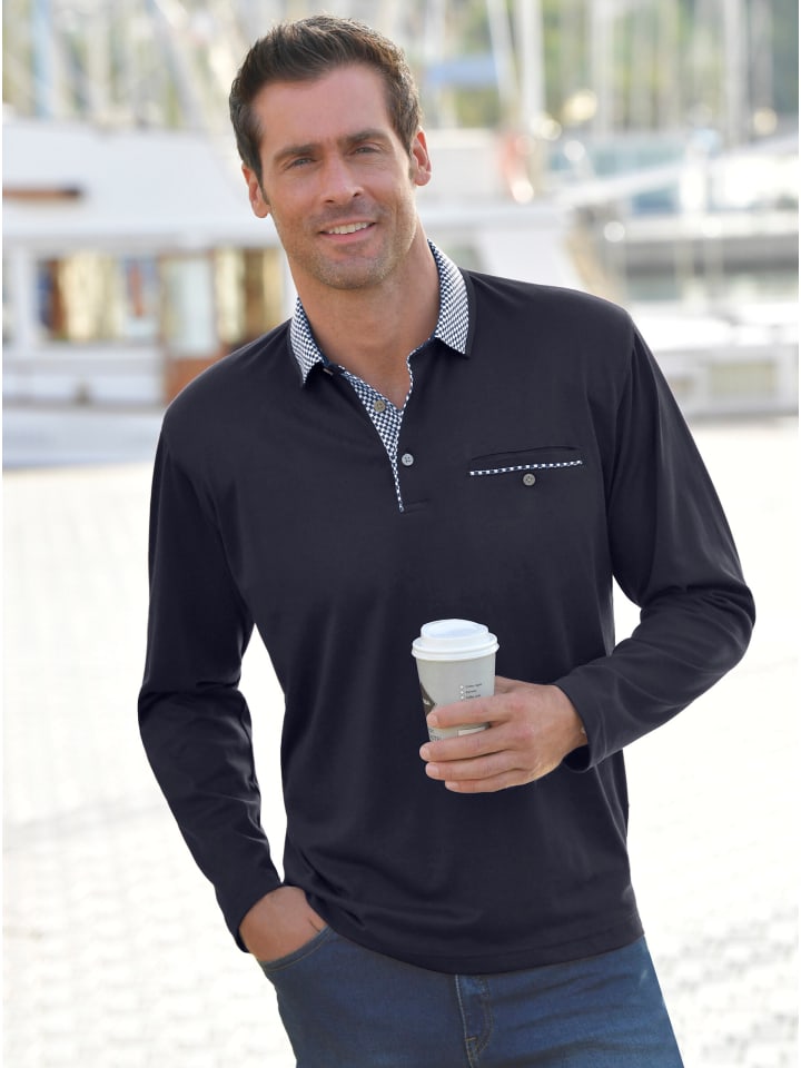 

Рубашка с длинными рукавами темно-синего цвета hajo