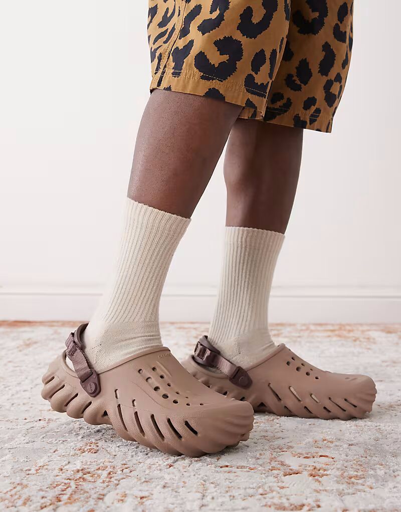 Сабо Crocs Echo светло-коричневого цвета