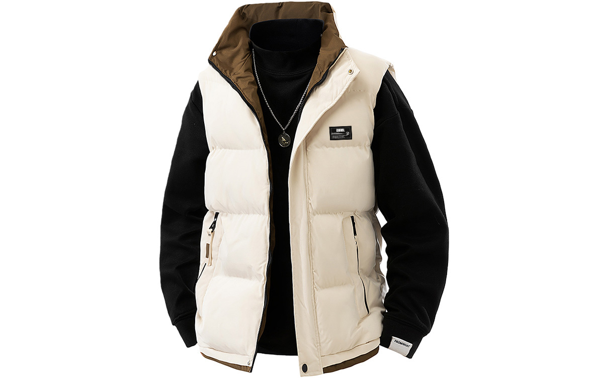 

Жилет Unisex Stand Collar утепленный рабочий ZIAREL, экрю[removable logo]