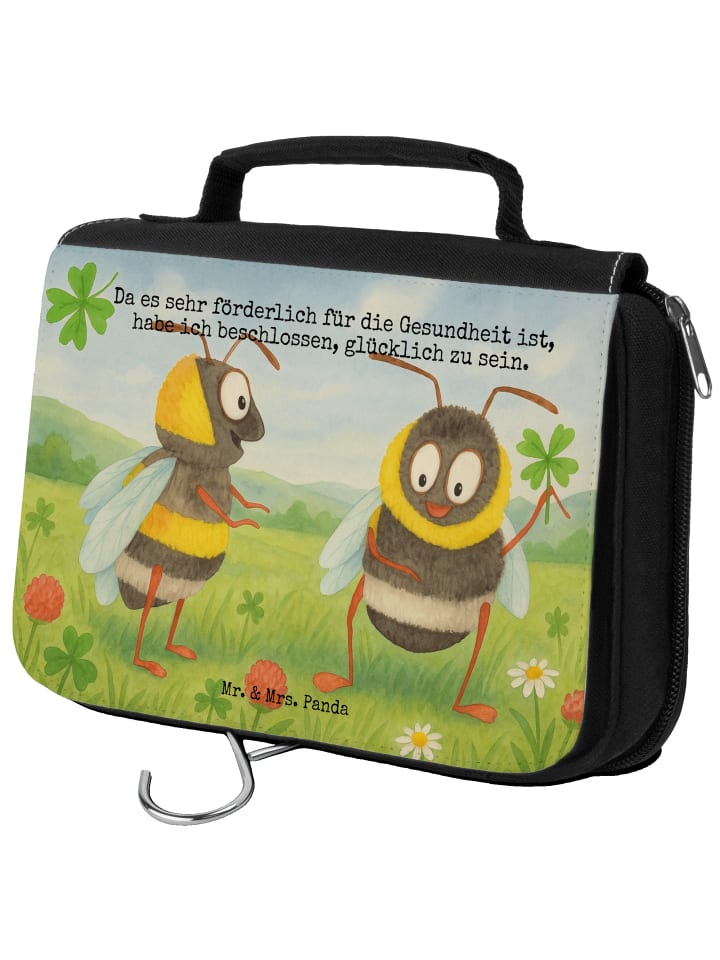 

Mr. & Mrs. Panda Косметичка с изображением шмеля и клевера и надписью белого цвета