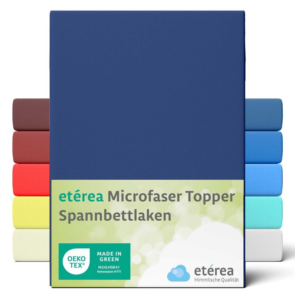 

ETÉREA Простыня из микрофибры 180x200 см - 200x200 - Дышащая - Простыня Простыня 180x200 см - 200x200 - Наматрасник - Простыня на подкладке Топпер из микрофибры - Зеленый - Темно-синий Etérea Himmlische Qualität