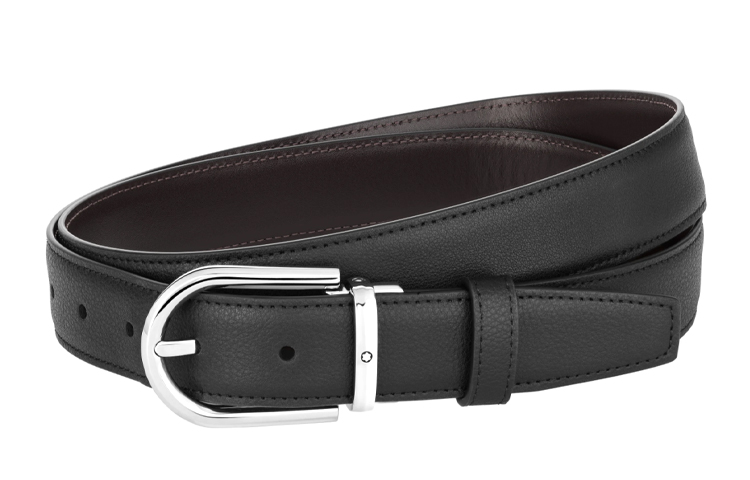 

MONTBLANC Кожаный мужской ремень черный 3 см, Black