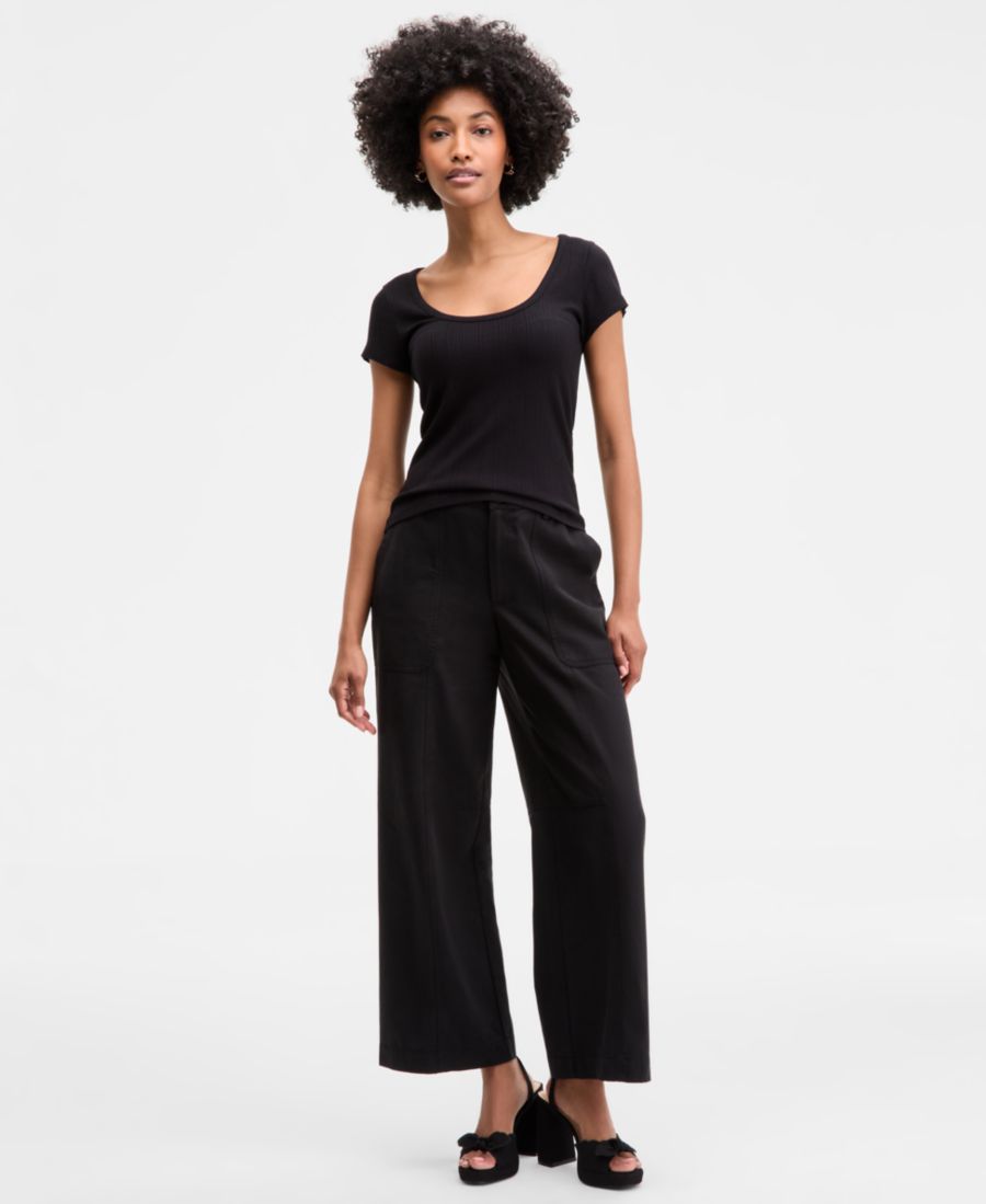 

Женская ребристая футболка с вырезом-лодочкой On 34th, Deep Black, Черный, Женская ребристая футболка с вырезом-лодочкой On 34th, Deep Black