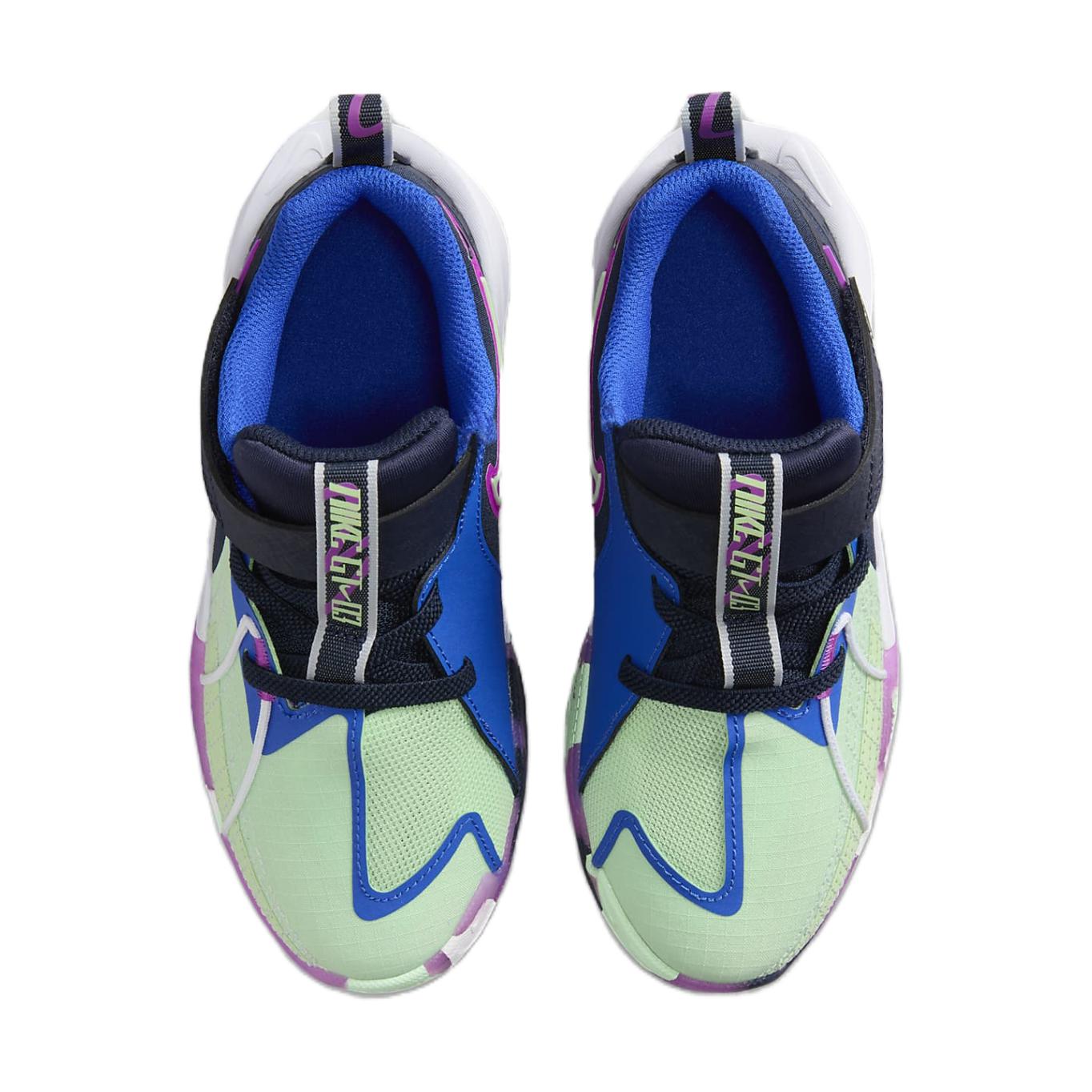 Nike Air Zoom G.T. Cut 3 Амортизирующие Износостойкие Низкие Детские Баскетбольные Кроссовки Зеленый Синий — фото 4
