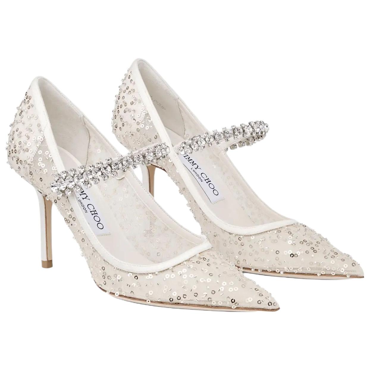 Jimmy Choo Бинг Слим Хилл Высокие каблуки 8,5 см Женские Слоновая кость Белый — фото 3