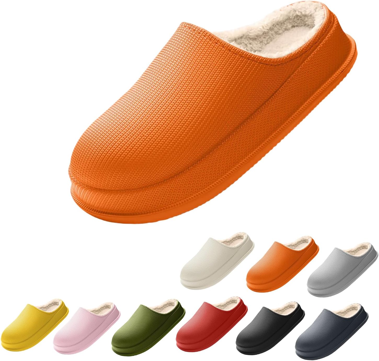 

Домашние тапочки Cloud для женщин и мужчин, водонепроницаемые, теплые зимние тапочки с плюшевой флисовой подкладкой, противоскользящие Generic, оранжевый