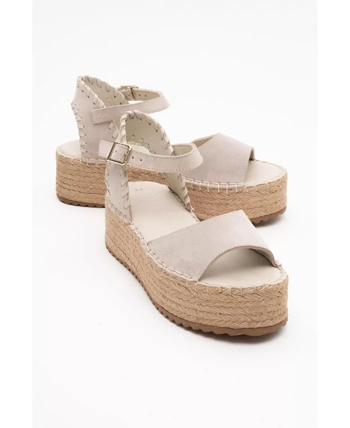Сандалии Serez Leather Platform Espadrilles (женские) Forever & Always Shoes, коричневый/бежевый
