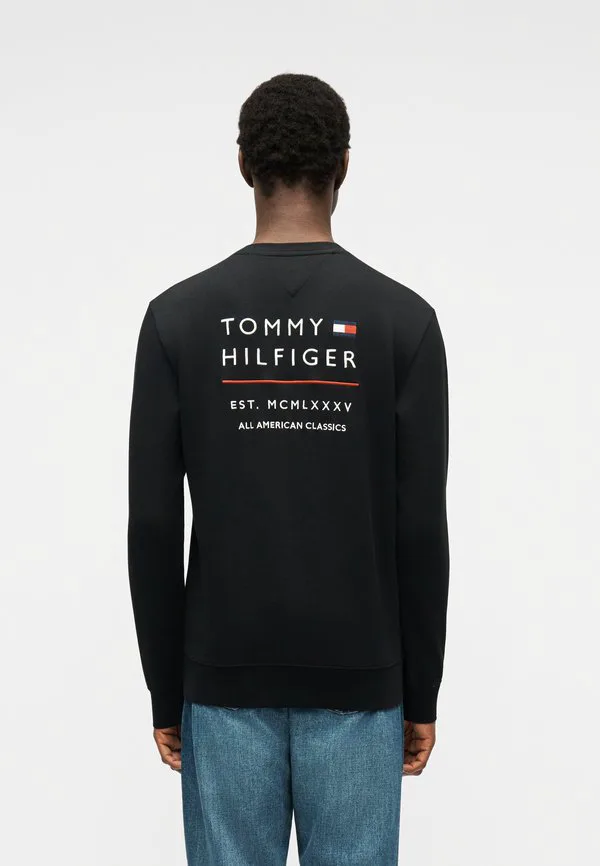 Толстовка из махровой ткани с вышивкой логотипа Tommy Hilfiger, Black — фото 3
