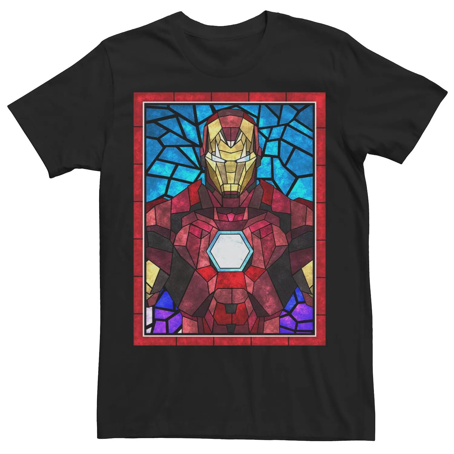 

Мужская футболка с портретом из витражного стекла Marvel Iron Man