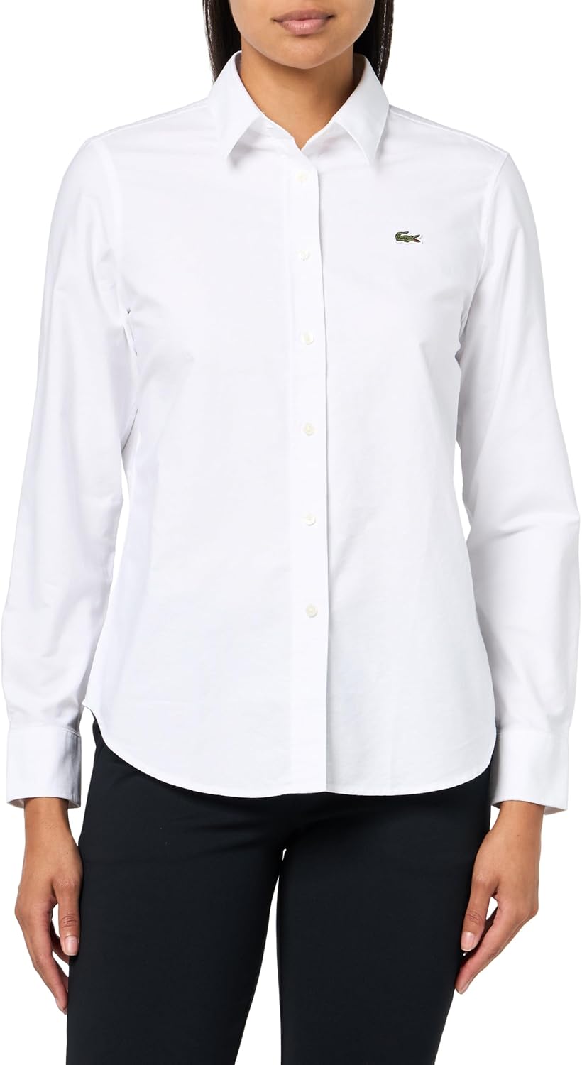 

Женская хлопковая оксфордская рубашка Lacoste Regular Fit, White