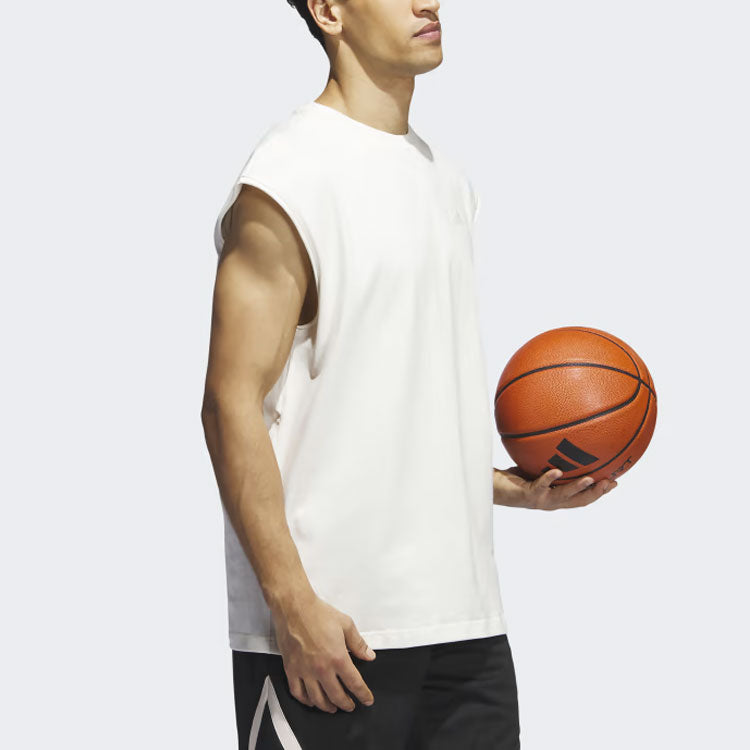 Спортивный топ adidas Select Warm-Up Tank Top Logo 'White' IM4219, белый — фото 4