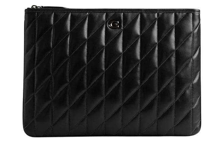 

COACH Овчинная подушка Клатч большой женский черный