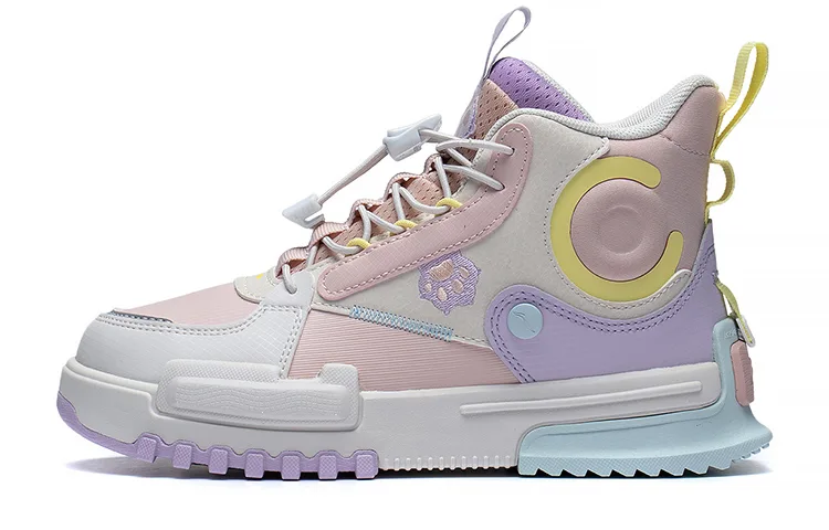 Li-Ning YOUNG детские повседневные кроссовки для подростков YOUNG, Peach pink / white sand gray / soft purple