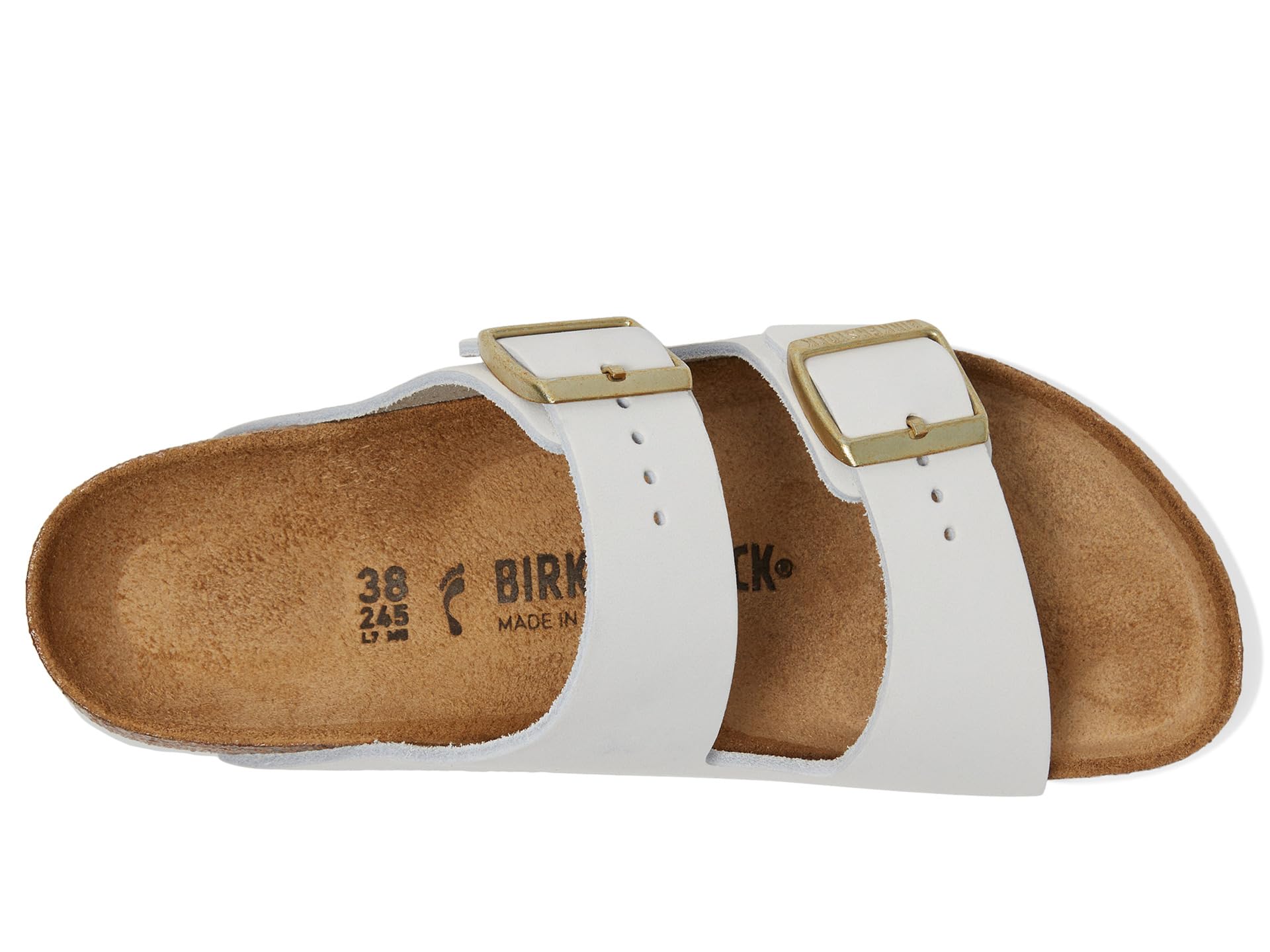Сандалии Birkenstock Arizona - Nubuck Leather, Antique White — фото 2