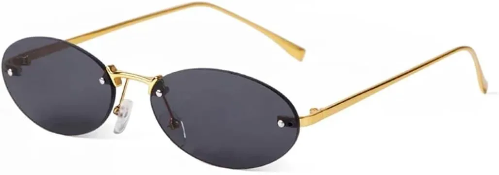 

Солнцезащитные очки с защитой UV400 | Зеленая овальная тонкая оправа без оправы | Для женщин и мужчин, для занятий спортом на открытом воздухе и вождения DSVIGF, 01