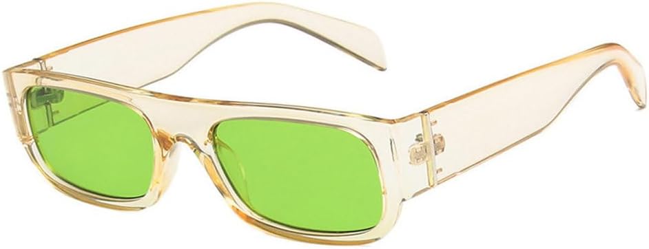 

Женские солнцезащитные очки в стиле ретро, ​​маленькие прямоугольные, модные, цвета шампанского, фиолетовые, с защитой от УФ-излучения UV400, трендовые мужские квадратные солнцезащитные очки WNCKSQ, Champagne Green