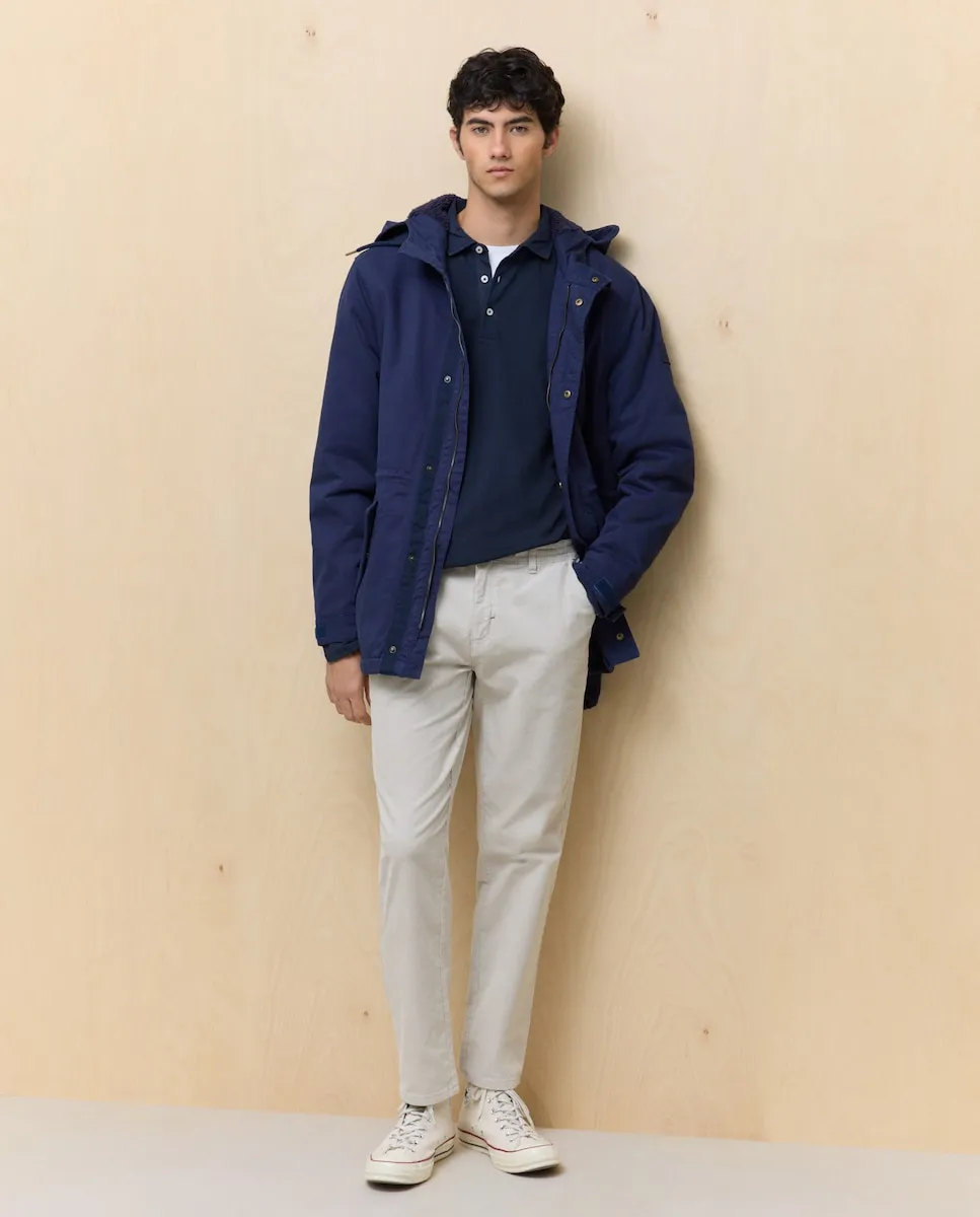 

Мужские узкие брюки-чино из стрейч-вельвета Easy Wear, экрю