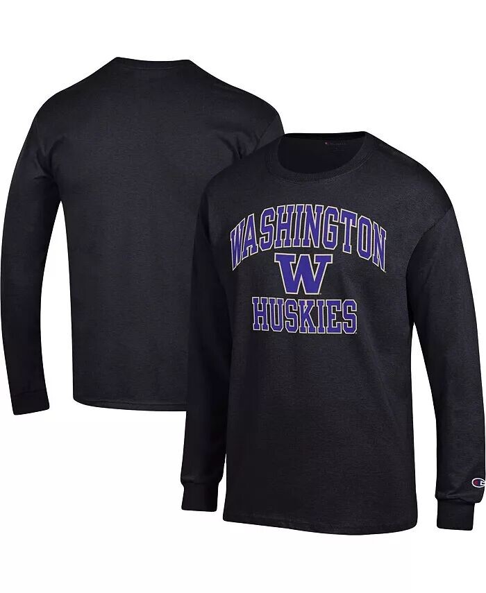 

Мужская черная футболка с длинным рукавом Washington Huskies High Motor Champion, черный