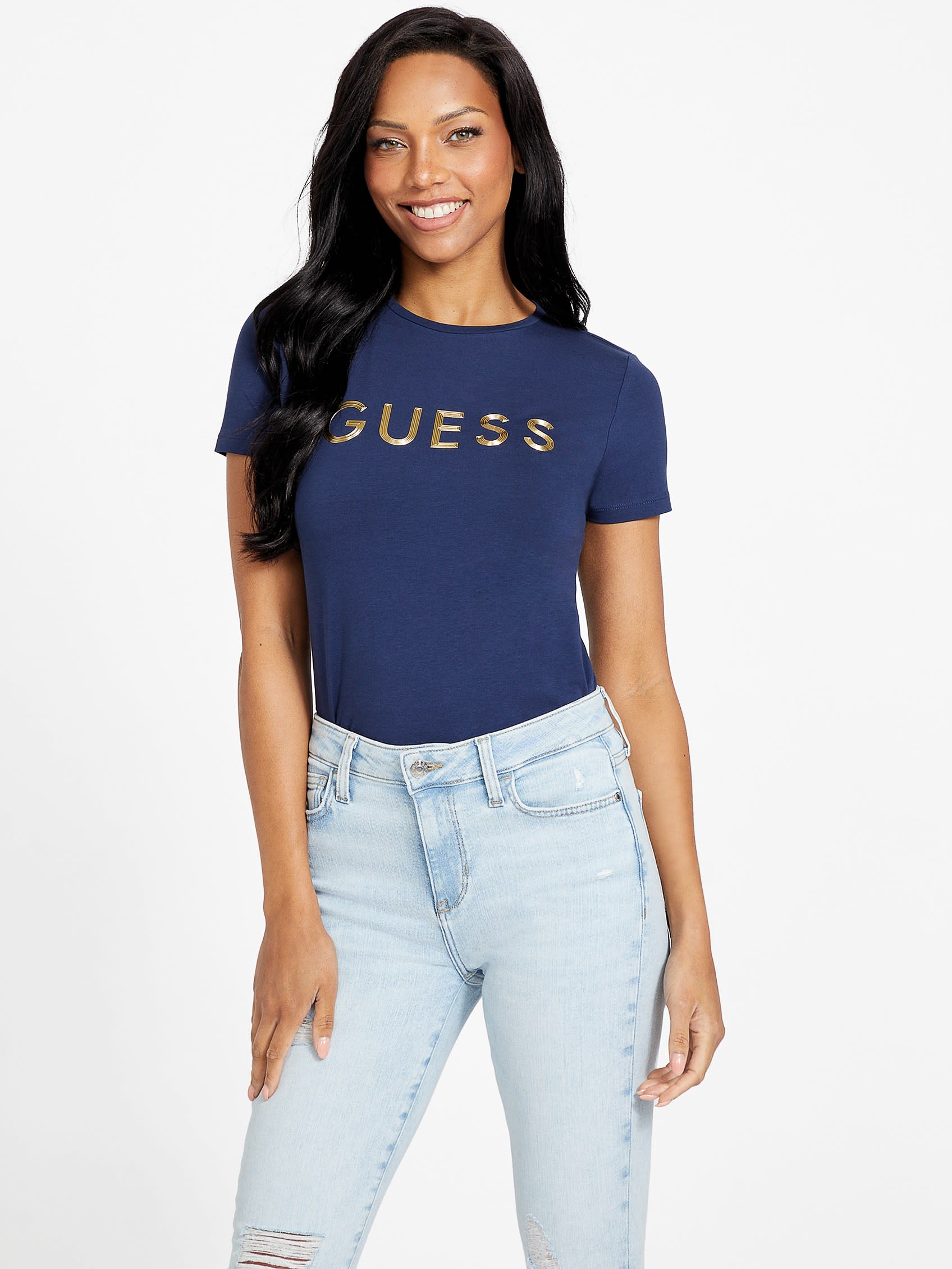 

Футболка с логотипом Eco Piper Guess Factory, цвет cave blue