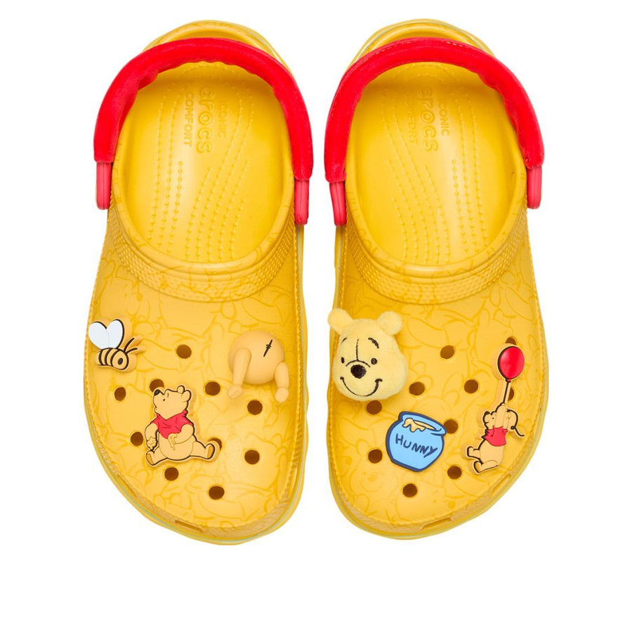 Сандалии (WMNS) Crocs x Disney Winnie the Pooh Classic Platform Clog 'Yellow Red', желтый — фото 4