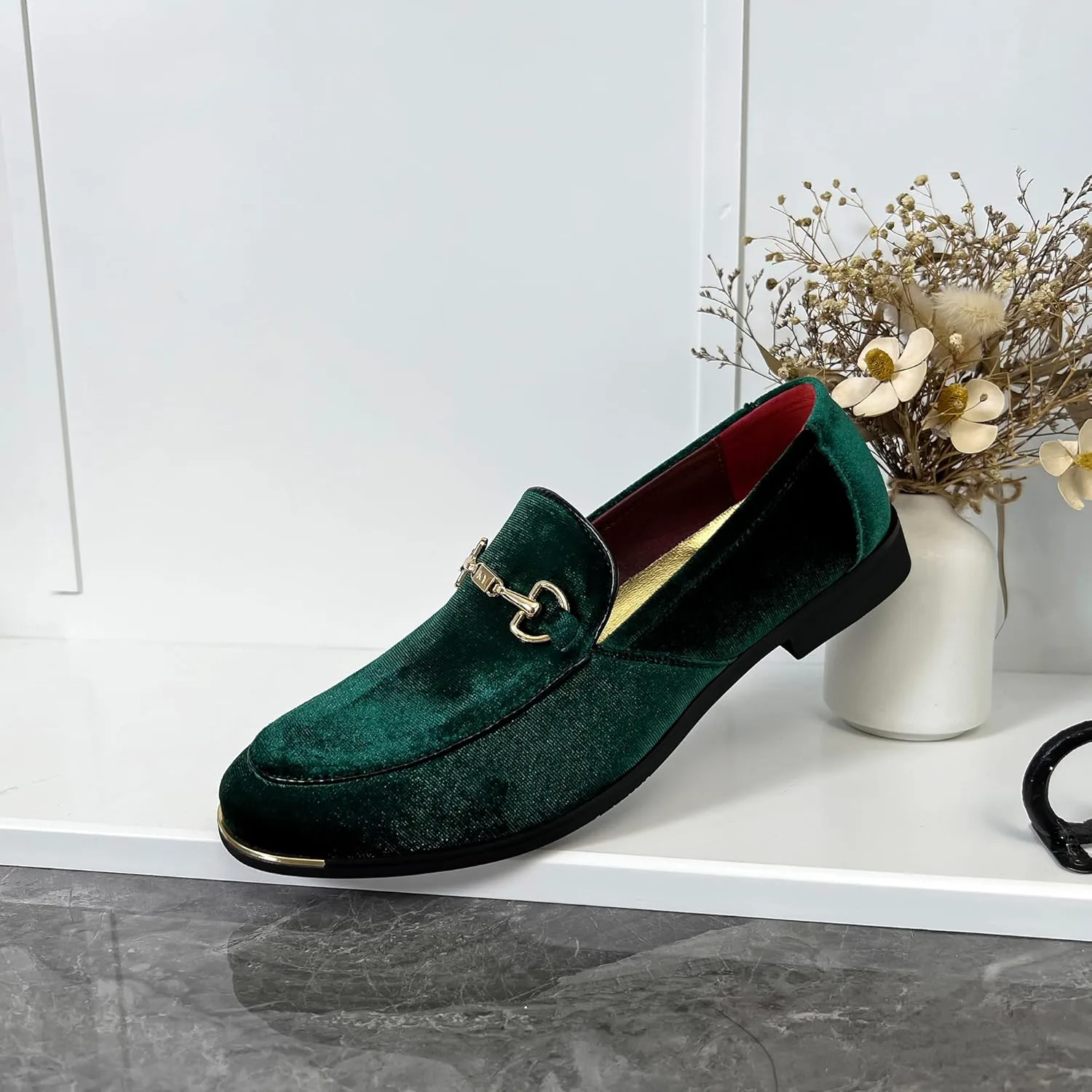 

Мужские роскошные бархатные лоферы FLQL с вышивкой, замшевые туфли-лоферы для ежедневной носки, вечеринки, свадеб и выпускного, размер 7-13, зеленый
