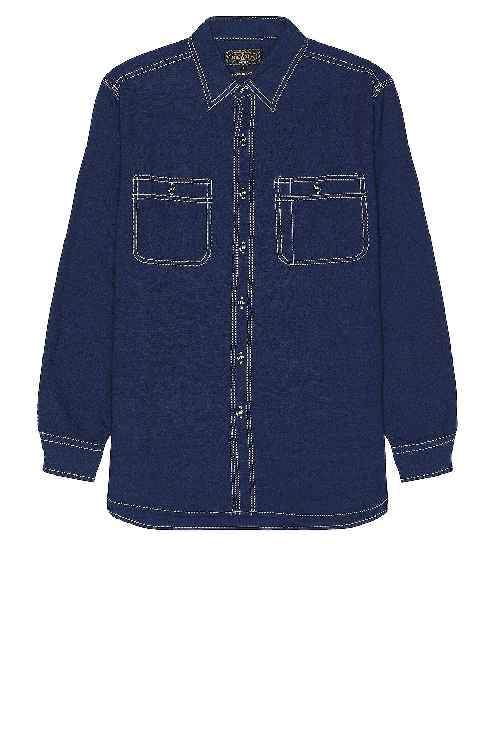 

Рубашка Beams Plus Work Indigo Chambray Shirt, индиго