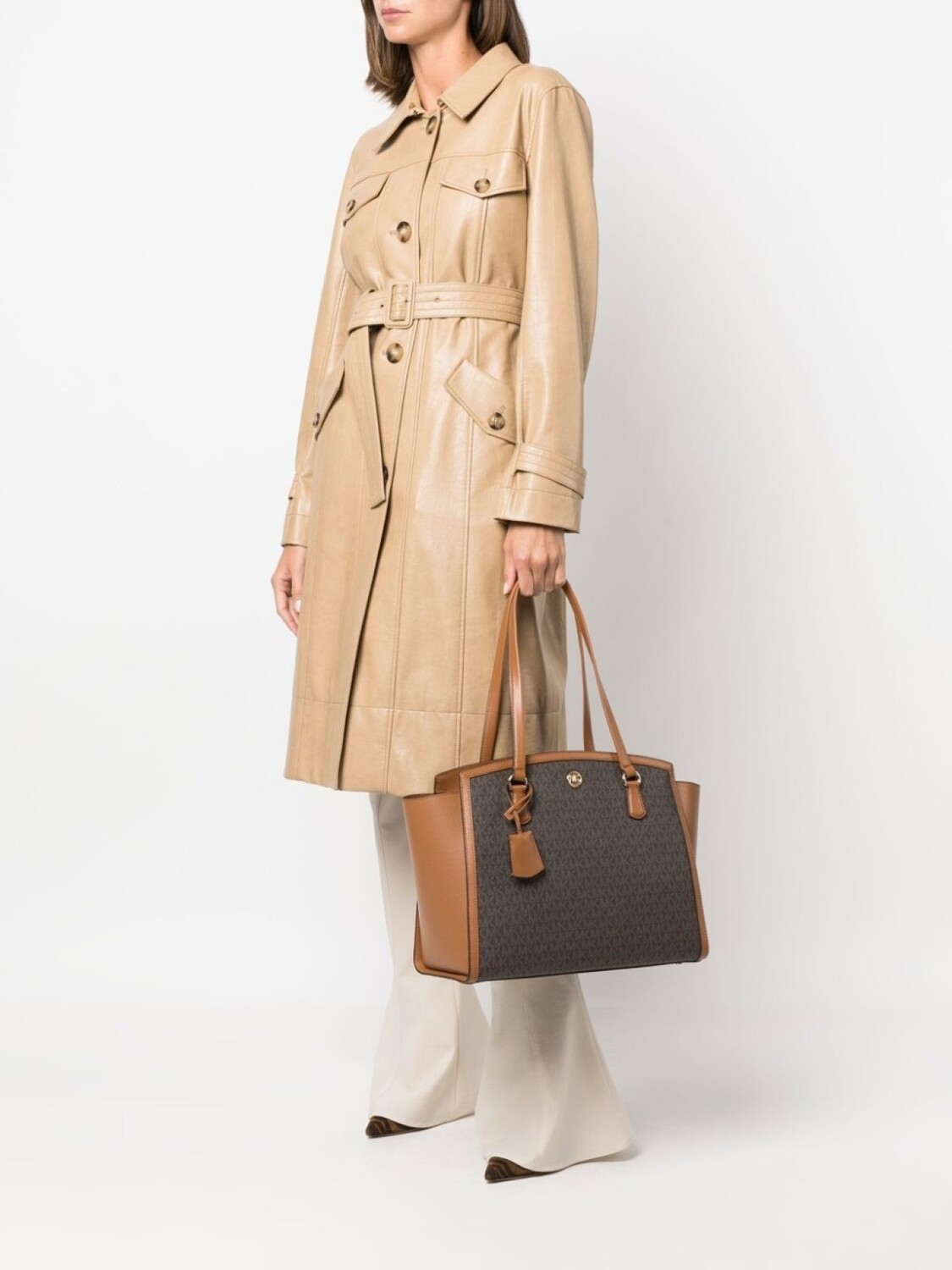 

Michael Kors большая сумка-тоут Chantal с логотипом, коричневый