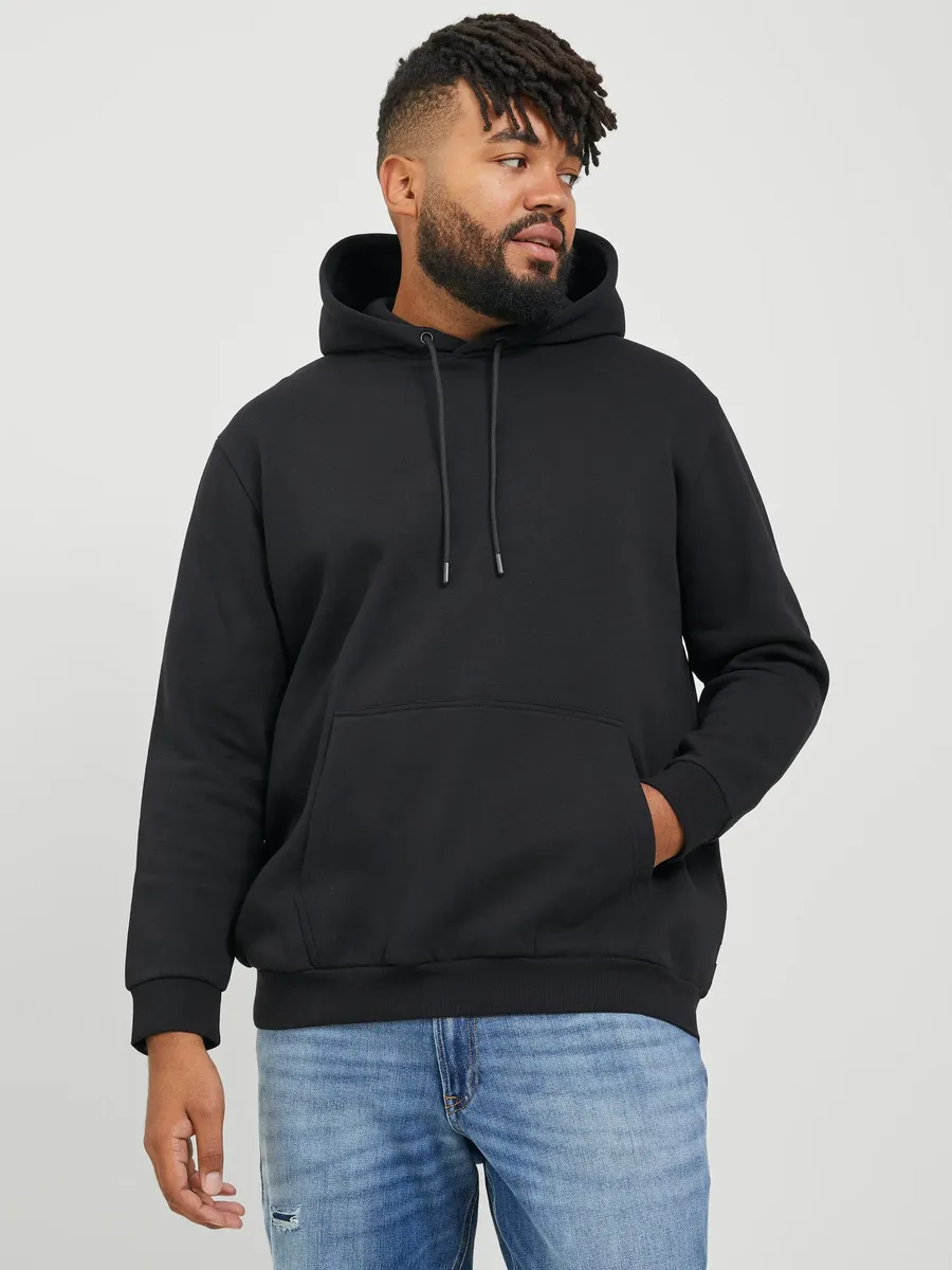 

Толстовка Jack & Jones PlusSize с капюшоном "JJEBRADLEY SWEAT HOOD NOOS PLS", черный