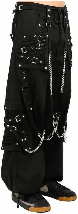 Джинсы Gothic с цепями, черный
