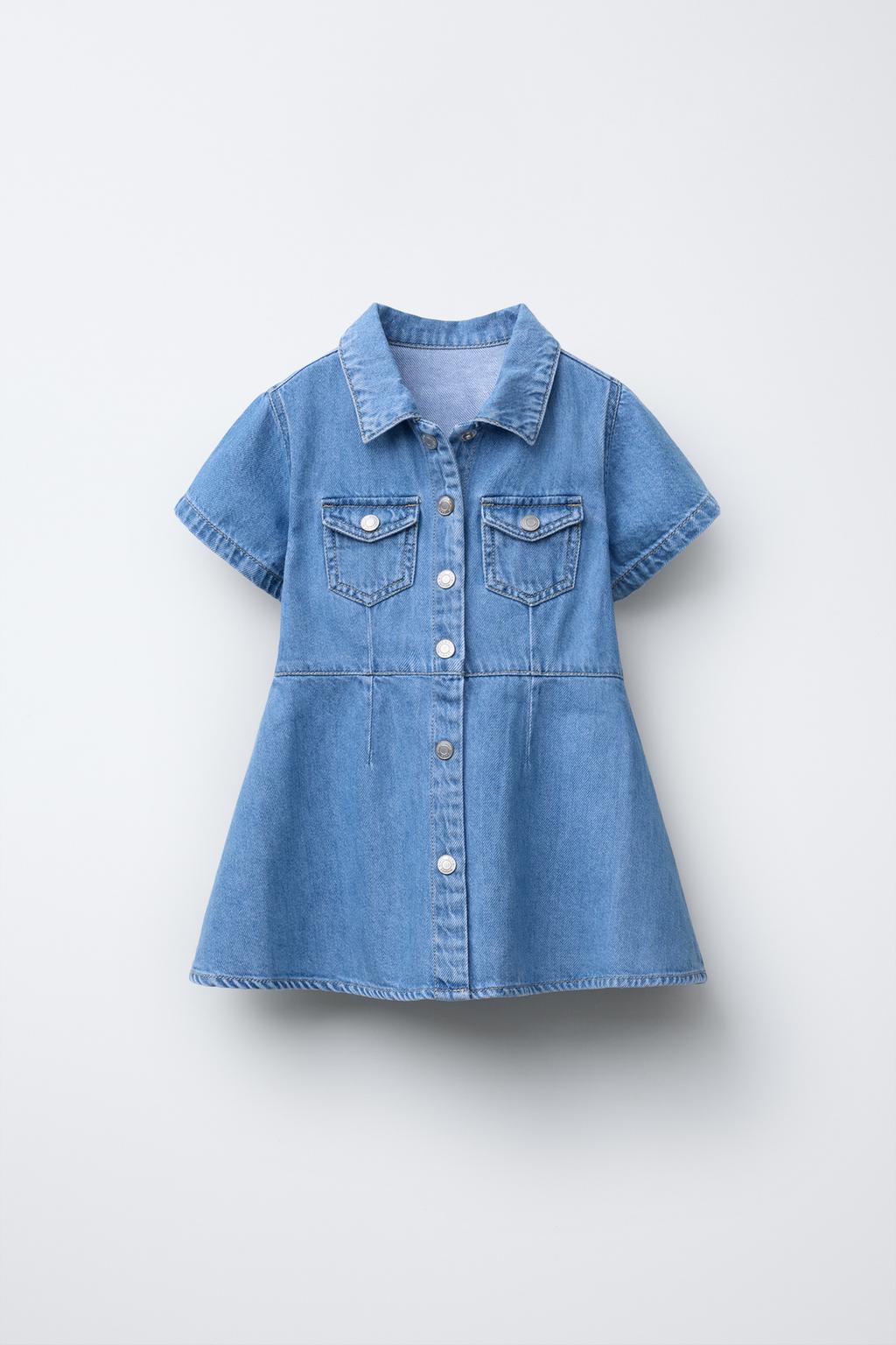 

Джинсовое платье ZARA, средне-синий
