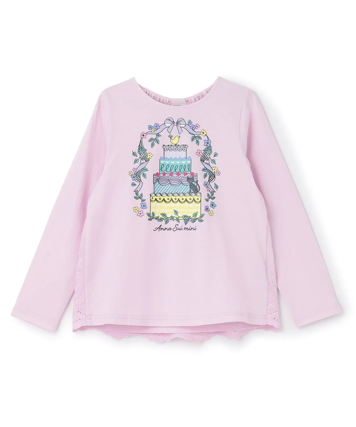 Для девочек футболка с принтом Dreamy Cake ANNA SUI mini светло-розовая