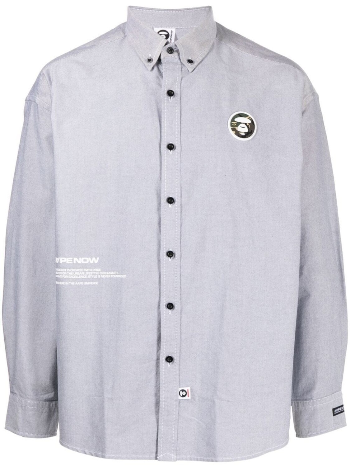 

Рубашка с нашивкой-логотипом AAPE BY *A BATHING APE, серый