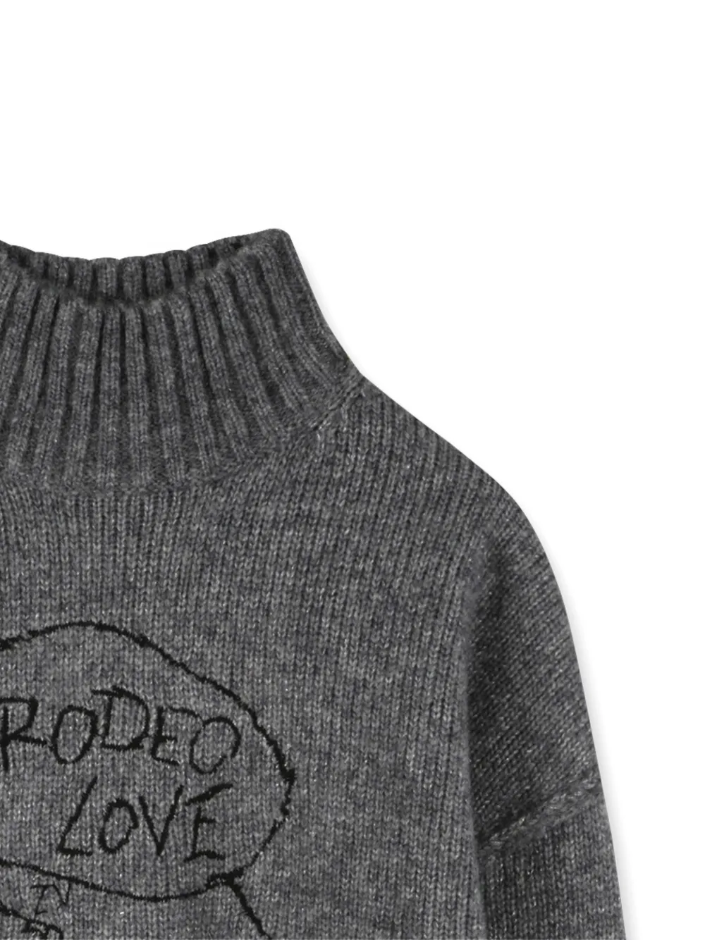 Свитер с высоким воротником и вышивкой Zadig & Voltaire Kids, серый — фото 3