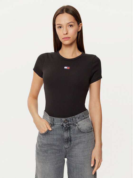 

Футболка узкого кроя Tommy Jeans, черный