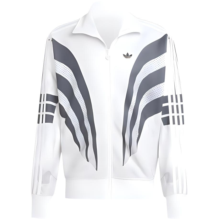 

Куртка с принтом в виде трех полосок Adidas, цвет Cloud White