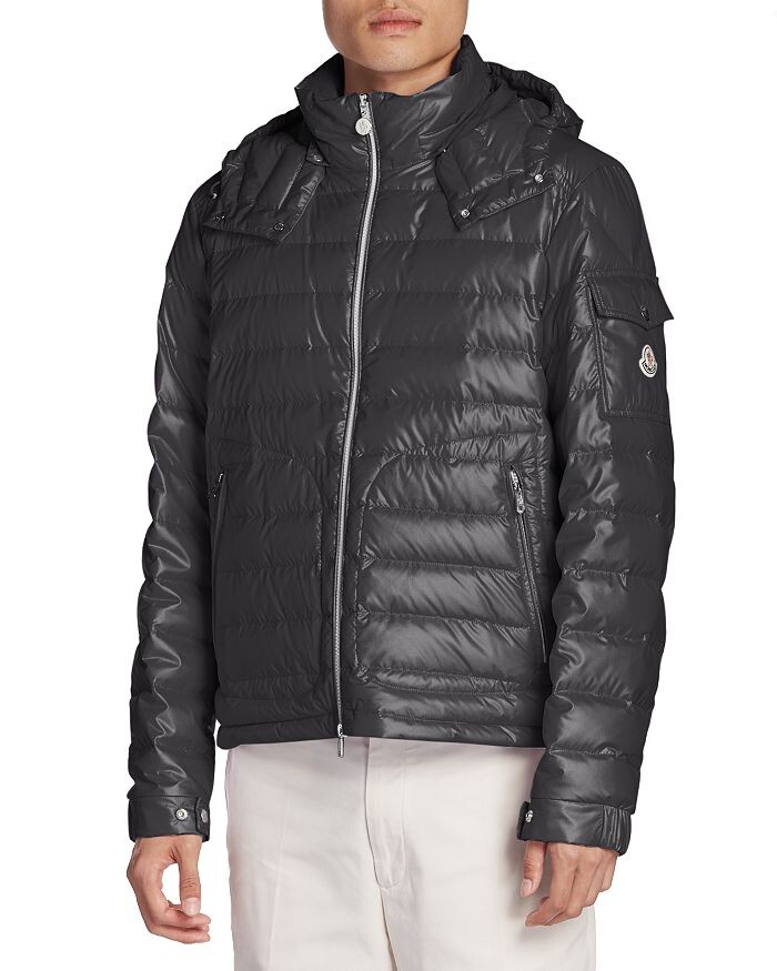 

Пуховик Moncler Lauros с капюшоном, синий