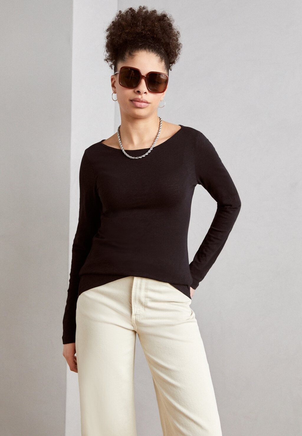 

Топ с длинным рукавом Long Sleeve Boat Neck Marc O'Polo, черный