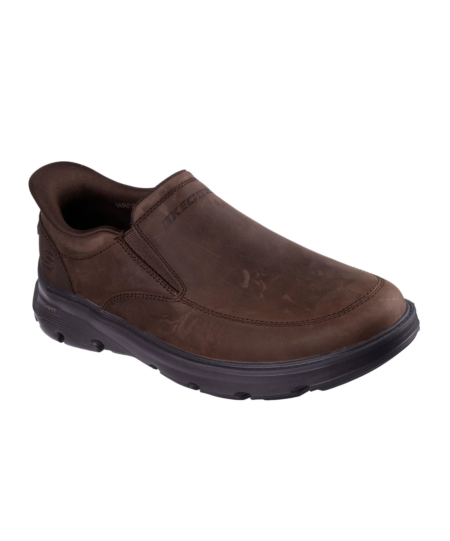 Мужские ботинки без шнуровки с Arch Fit SKECHERS Hands Free Slip-ins Relaxed Fit Galuza - Umar темно-коричневые