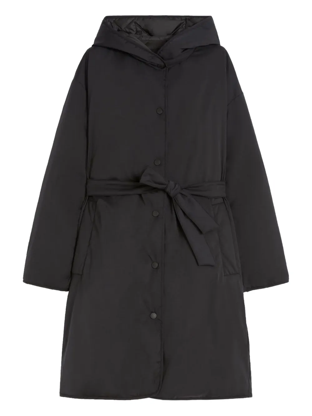

Пальто с капюшоном и поясом Weekend Max Mara, черный