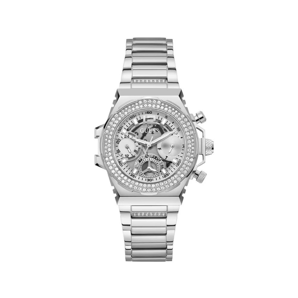 

Часы из серой нержавеющей стали Guess