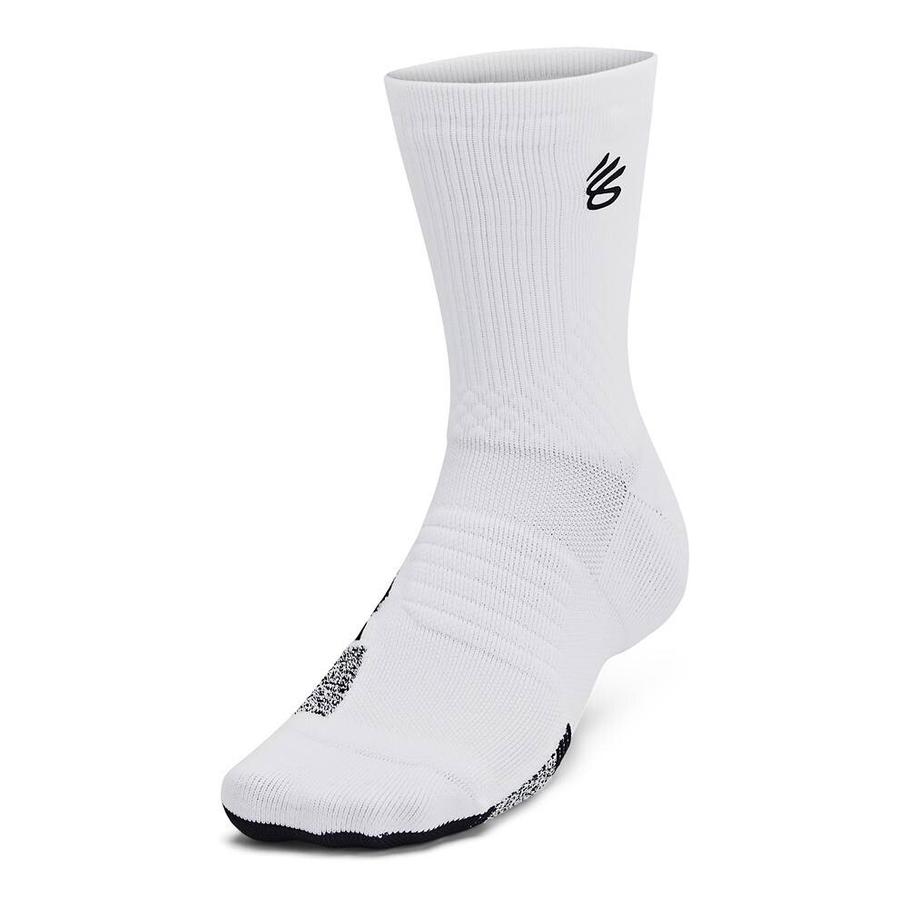 

Under Armour Curry ArmourDry Носки для среднего экипажа Playmaker, цвет White Black